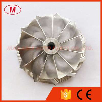 T04S 58.47/76.07mm 11+0 blades turbo milling/aluminum 2618/billet compressor wheel for Racing trailing angle 75 degree
