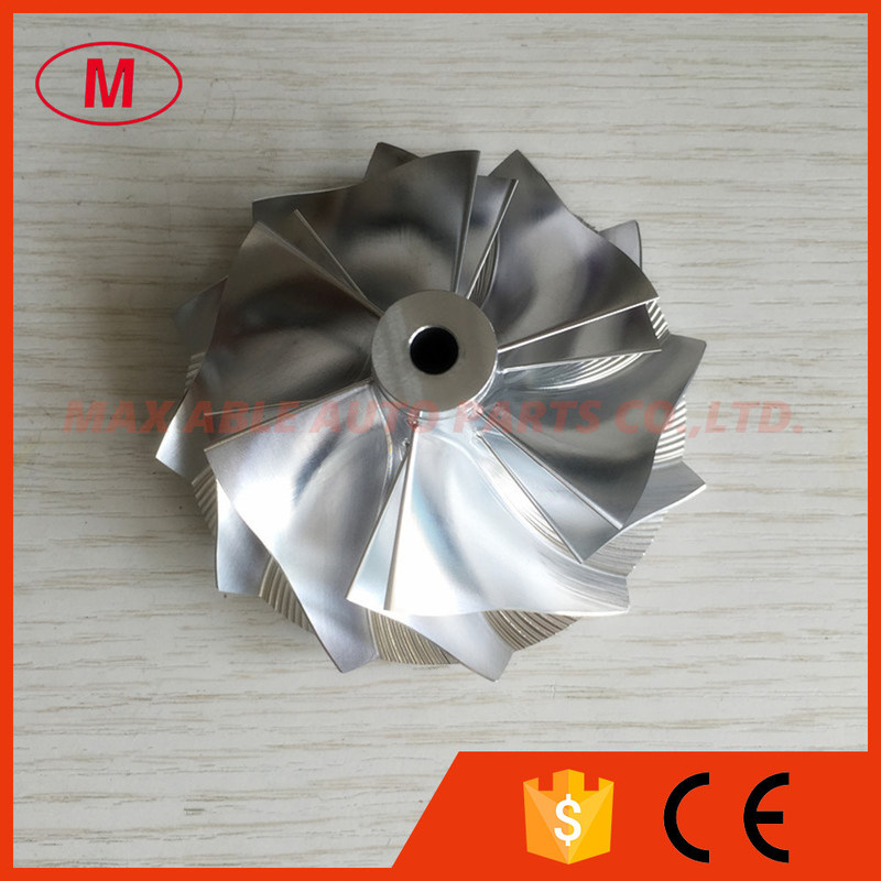 T04E 67.43/82.00mm 6+6 blades turbocharger milling/aluminum 2618/billet compressor wheel