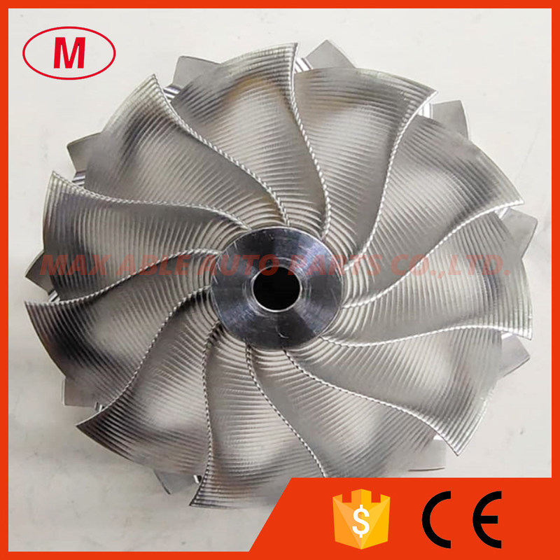 K04 forward 57.00/70.00mm 11+0 blades Point Milling, Snake Curve,Recessed Superback Extreme turbo billet compressor whee