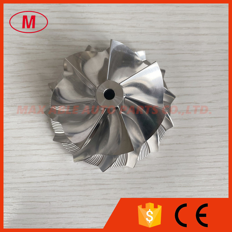 Custom reverse 64.00/80.00mm 7+7 blades LEP style high performance turbo milling/Aluminum 2618/billet compressor wheel