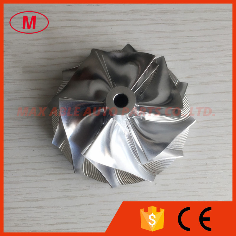 T04S 58.10/76.07mm 6+6 blades turbo aluminum 2618/milling/billet compressor wheel for racing