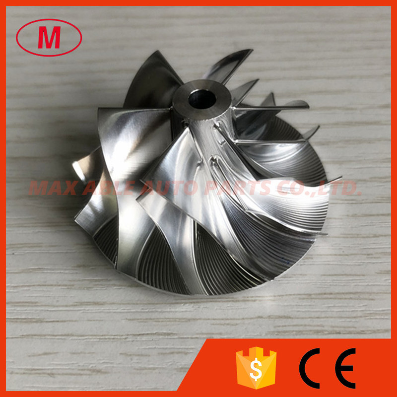 TF035 13T/TF035HL-13TK3-4.0 38.35/51.00mm 6+6 blades high performance aluminum 2618/milling/ Billet compressor wheel