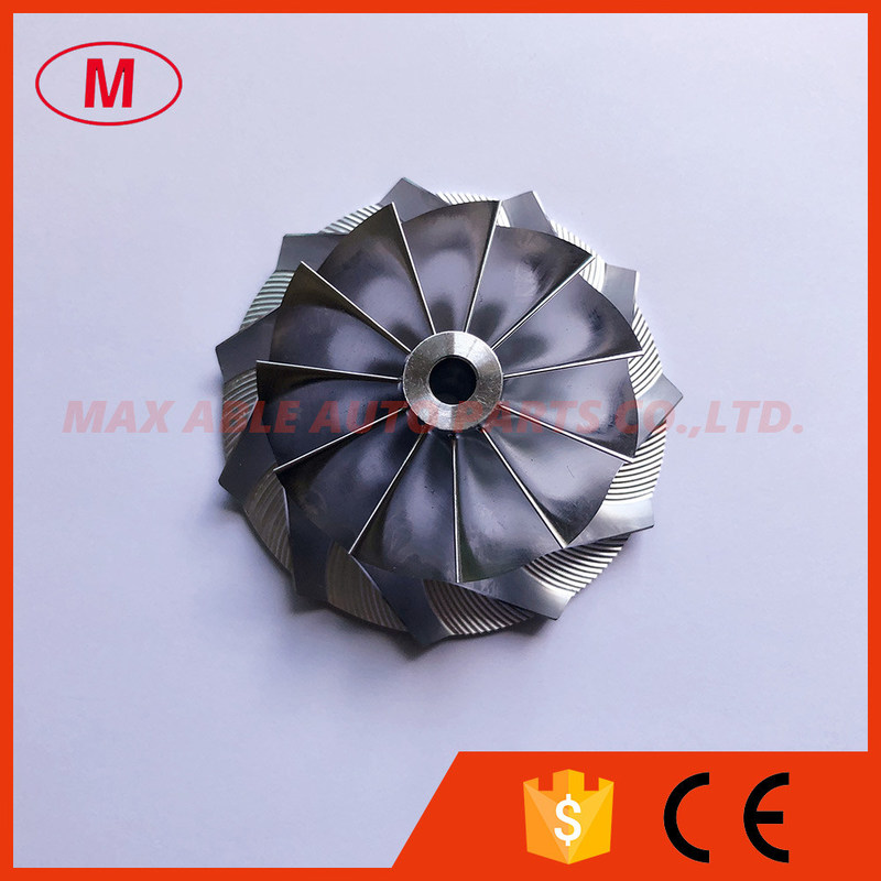 CT26 11+0 blades 48.30/64.89mm Tapered tip Angle:18 degree Turbo aluminum 2618/milling/billet compressor wheel