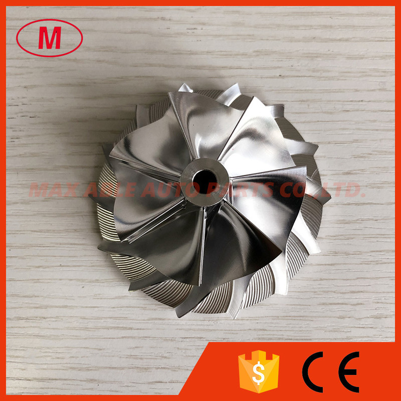 TD05H reverse 55.50/76.13mm 7+7 blades tapered tip angle:30 degree Turbo milling/aluminum 2618/billet compressor wheel