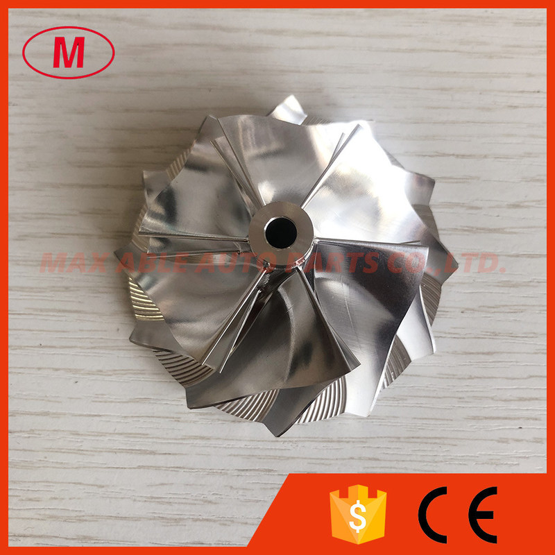 RHF5 reverse 49.50/63.80mm 6+6 blades high performance turbo aluminum 2618/milling/billet compressor wheel superback:3.4