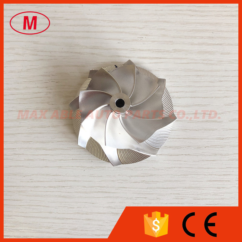 GT15-25 49.70/67.40mm 8+0 blades Point Milling, Air curve turbocharger milling/aluminum 2618/Billet compressor wheel
